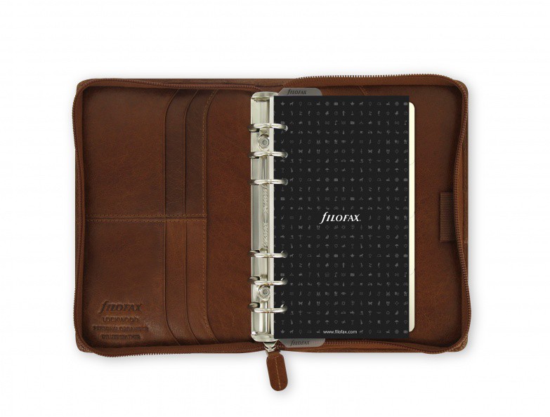 Filofax Terminplaner „Lockwood“ Personal Zip in cognac